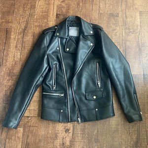 ZARA men faux leather biker jacket